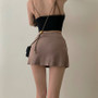High Waist A-Line Mini Split Skirt