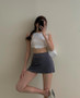 High Waist A-Line Mini Split Skirt