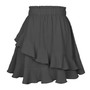 High Waist Lace Ruffle Solid Skirt