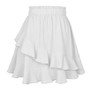 High Waist Lace Ruffle Solid Skirt