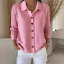 Knitted Solid Button Cardigan