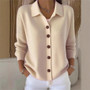 Knitted Solid Button Cardigan