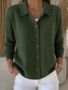Knitted Solid Button Cardigan