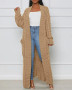 V-Neck Long Sleeve Lace Longline Cardigan