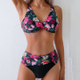 High Waist Floral Bandage Bikini Set