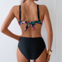 High Waist Floral Bandage Bikini Set