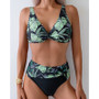 High Waist Floral Bandage Bikini Set