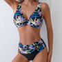 High Waist Floral Bandage Bikini Set