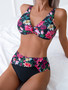 High Waist Floral Bandage Bikini Set