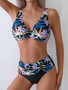 High Waist Floral Bandage Bikini Set