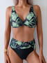 High Waist Floral Bandage Bikini Set