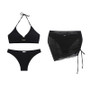Low Waist Bandage Solid Bikini Set