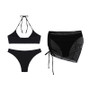 Low Waist Bandage Solid Bikini Set