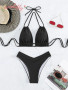 High Waist Push Up Halter Bikini Set