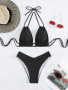 High Waist Push Up Halter Bikini Set