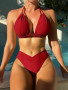 High Waist Push Up Halter Bikini Set