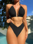 High Waist Push Up Halter Bikini Set