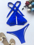 High Waist Lace Backless Halter Monokini