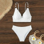 High Waist Push Up Mini Ribbed Bikini Set