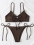 Low Waist Solid Bikini Set