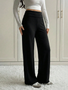 High Waist Lace Solid Trousers