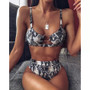 High Waist Push Up Halter Bikini Set