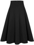 High Waist Pleated Button Skirt