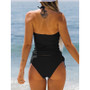 Backless Halter Sleeveless Solid Bikini Set