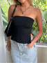 Off Shoulder Lace Sleeveless Tube Top