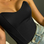 Satin Sleeveless Tube Solid Top