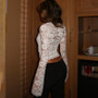 Long Sleeve Lace Patchwork Top