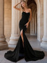 Maxi Lace Open Front Black Dress