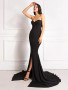 Maxi Lace Open Front Black Dress