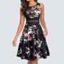 A-Line Lace Floral Sleeveless Dress