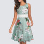 A-Line Lace Floral Sleeveless Dress