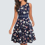 A-Line Lace Floral Sleeveless Dress