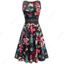 A-Line Lace Floral Sleeveless Dress