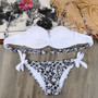 Low Waist Push Up Lace Ruched Bikini Set