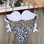 Low Waist Push Up Lace Ruched Bikini Set