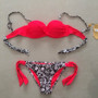 Low Waist Push Up Lace Ruched Bikini Set