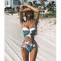 High Waist Lace Floral Halter Bikini Set