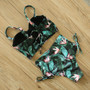 High Waist Lace Floral Halter Bikini Set