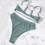High Waist Push Up Solid Bikini Set