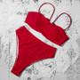 High Waist Push Up Solid Bikini Set