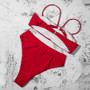 High Waist Push Up Solid Bikini Set