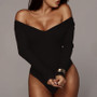 Off Shoulder Long Sleeve Bodysuit