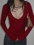 V Neck Long Sleeve Bodysuit