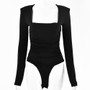 Square Neck Long Sleeve Bodysuit