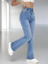 Washed High-Waist Bootcut Jeans