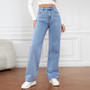 Slim High-Waist Straight Leg Jeans